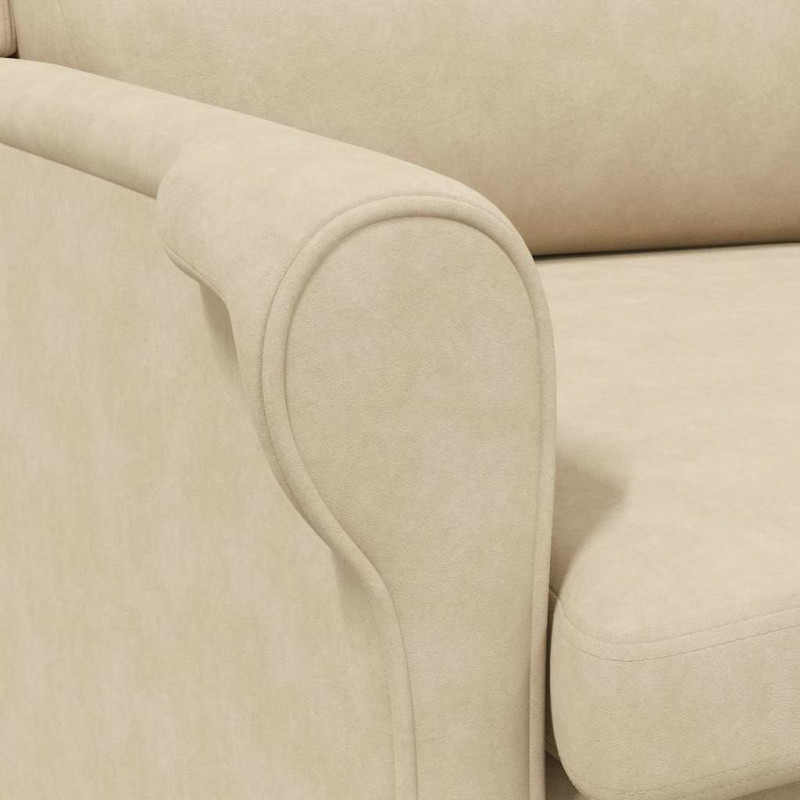 fotel Kremowy 76 x 94 x 102 cm Mikrofibra