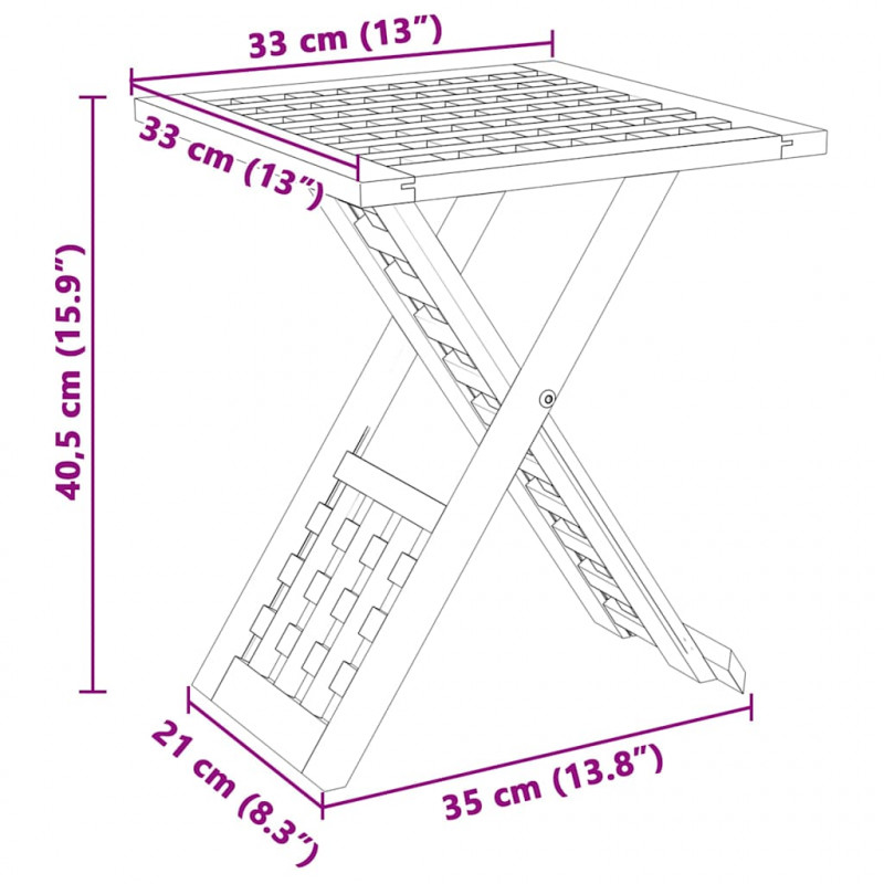 Stolik kawowy Brązowy 33 x 33 x 40,5 cm Lity Bukowy