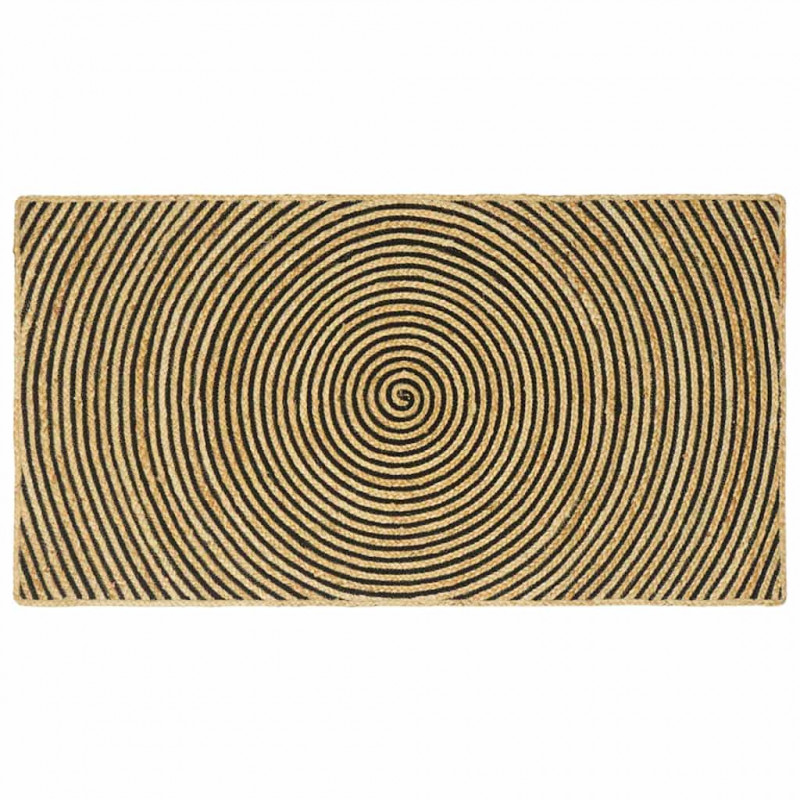 Dywan Naturalny i czarny 100 x 200 cm Juta