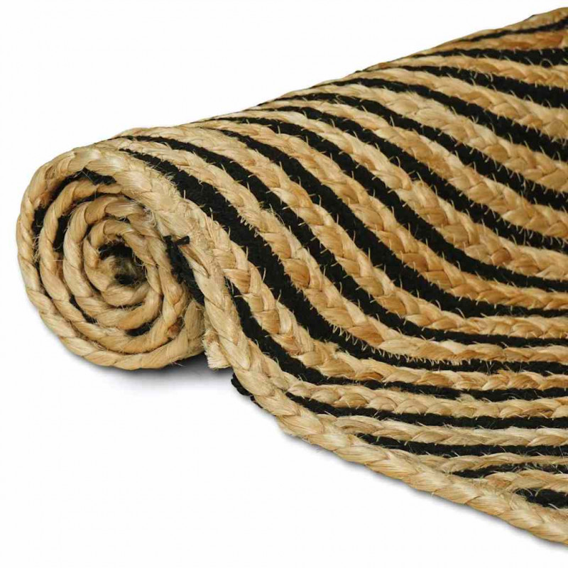 Dywan Naturalny i czarny 100 x 200 cm Juta