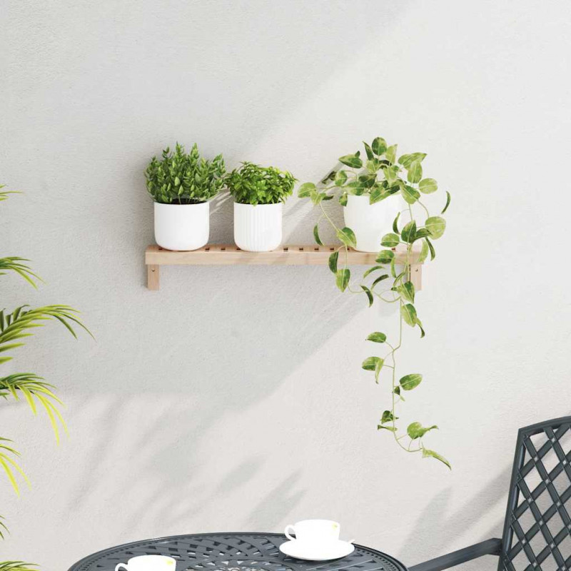 Ścienny Stojak Wiszący Naturalny 62 x 10 x 12,5 cm Lity Bukowy