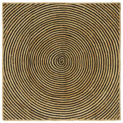 Dywan Naturalny i czarny 120 x 120 cm Juta