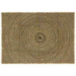 Dywan Naturalny i czarny 120 x 170 cm Juta