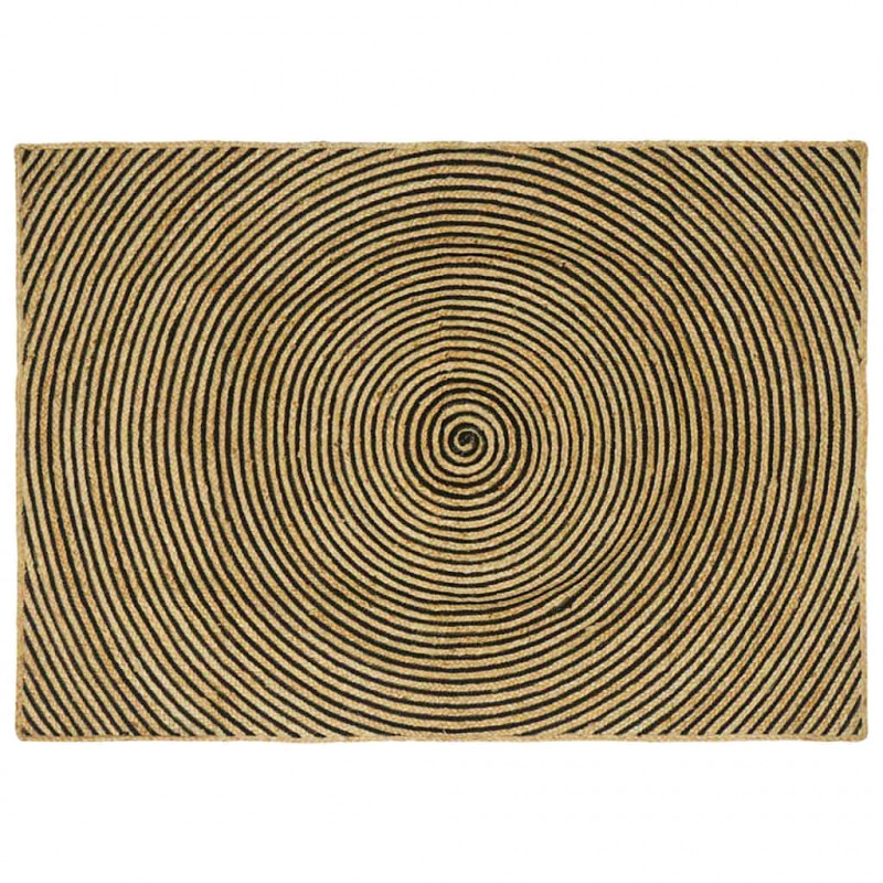 Dywan Naturalny i czarny 120 x 170 cm Juta