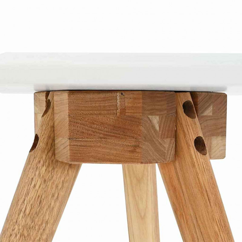 Stolik kawowy 3 pcs Brązowy Lity Bukowy