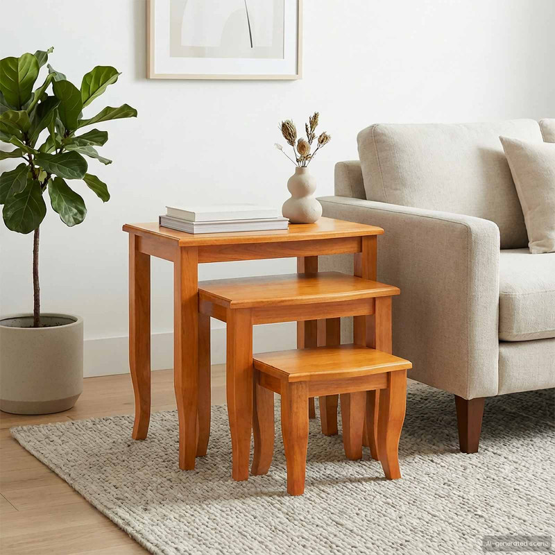 Stoliki boczne do nestingu 3 pcs Naturalny