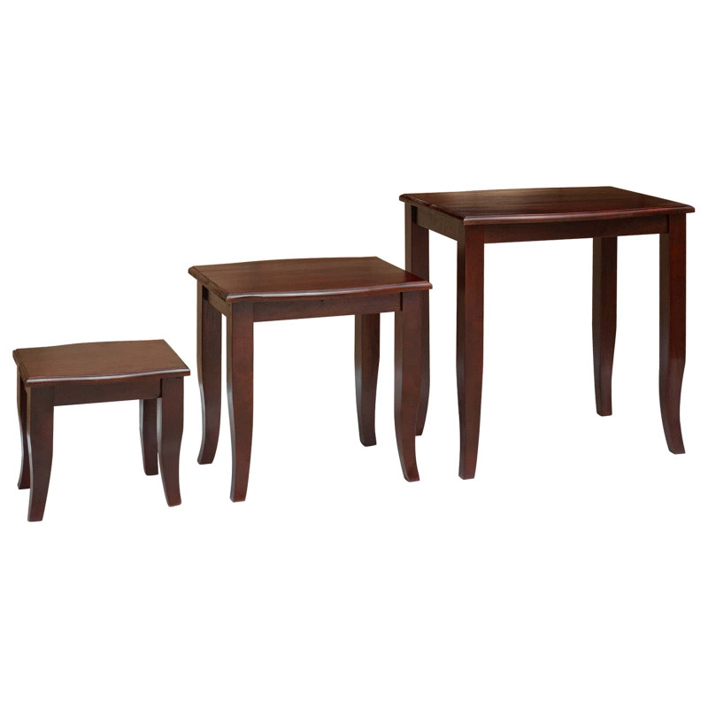 Stoliki boczne do nestingu 3 pcs Brązowy Lite drewno mahoniowe