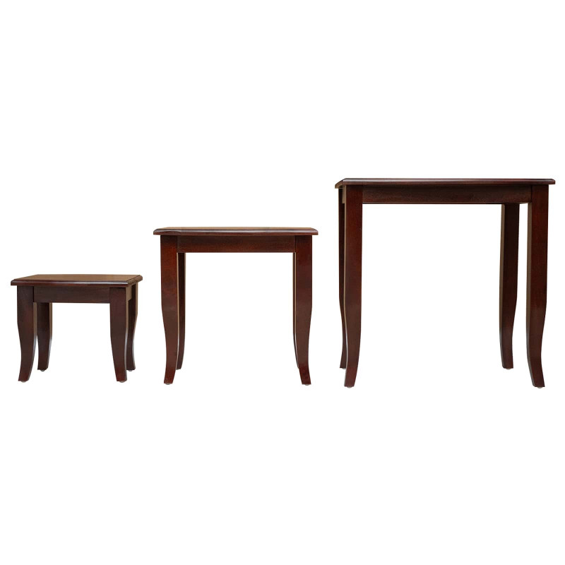 Stoliki boczne do nestingu 3 pcs Brązowy Lite drewno mahoniowe
