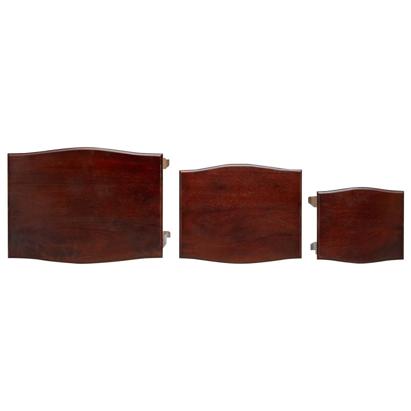Stoliki boczne do nestingu 3 pcs Brązowy Lite drewno mahoniowe