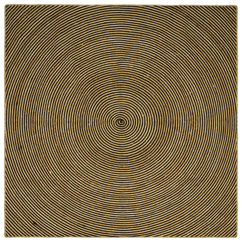 Dywan Naturalny i czarny 200 x 200 cm Juta