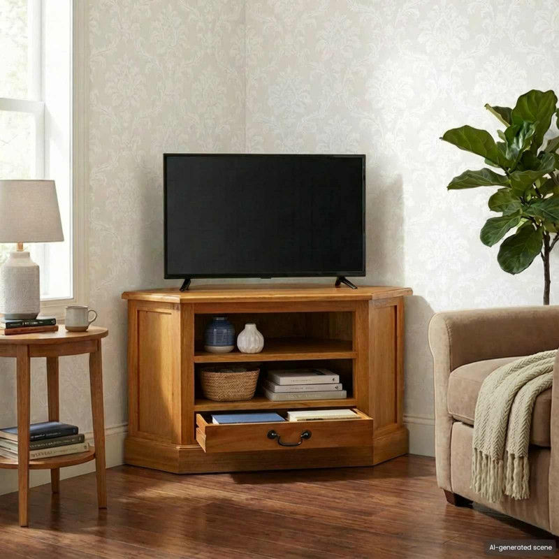 RogowaSzafkanaTelewizor z szufladą Naturalny 79 x 40 x 46 cm