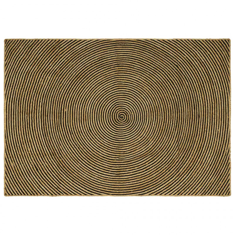 Dywan Naturalny i czarny 240 x 340 cm Juta