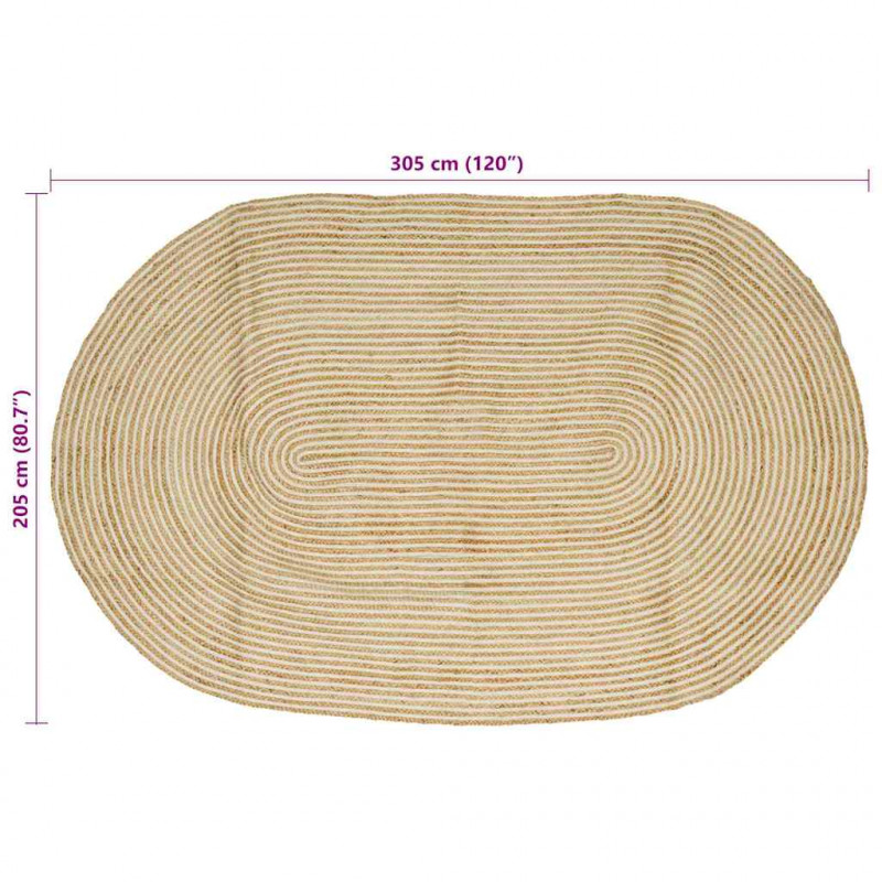 Dywan Naturalne i białe 205 x 305 cm Juta