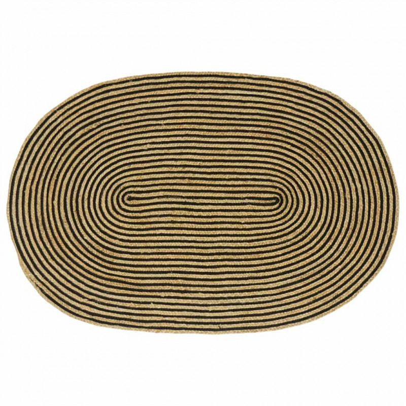 Dywan Naturalny i czarny 100 x 152 cm Juta