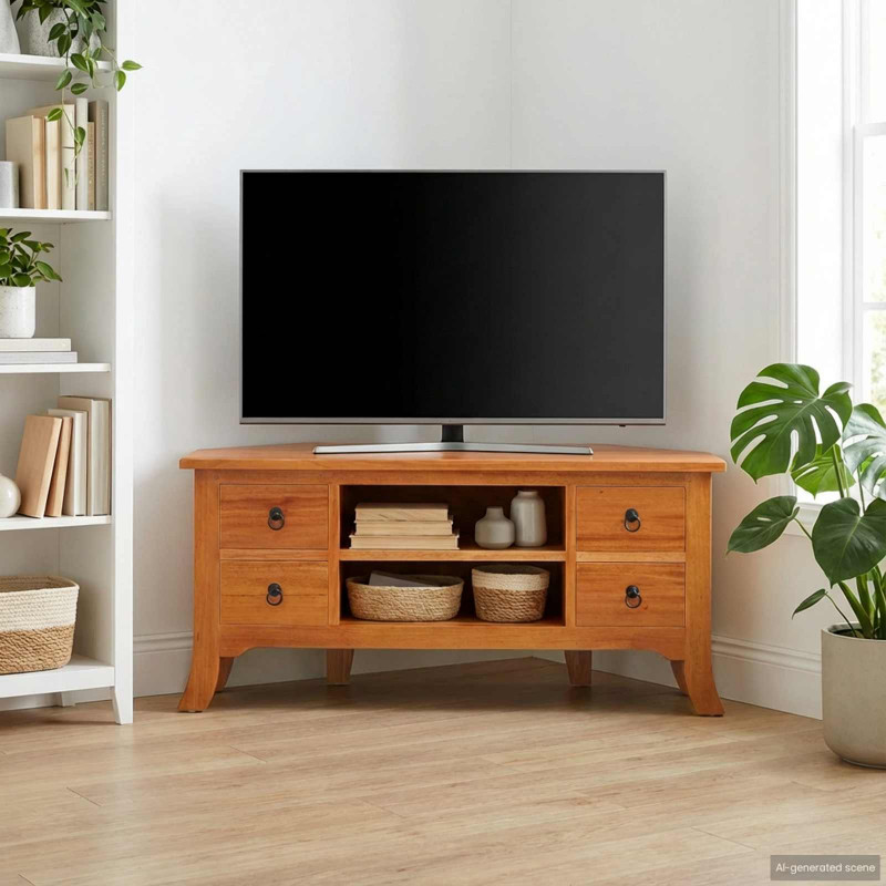 Szafka pod telewizor z szufladą Naturalny 100 x 40,5 x 46 cm