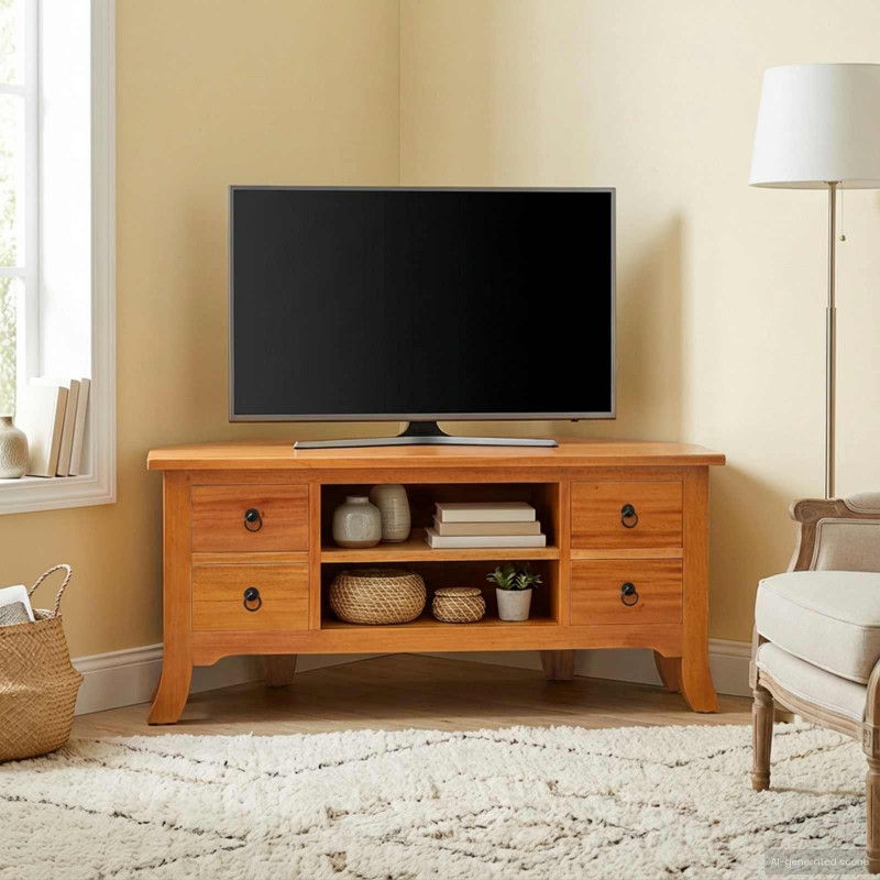 Szafka pod telewizor z szufladą Naturalny 100 x 40,5 x 46 cm