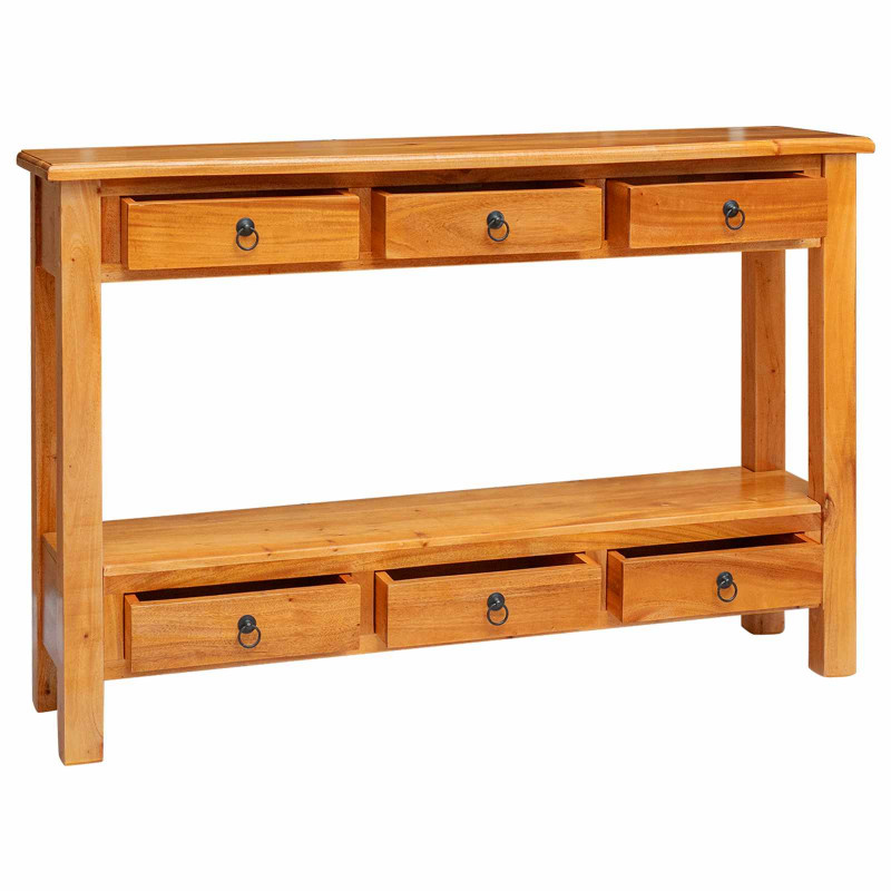 Konsola Naturalny 115 x 32 x 76 cm Lite drewno mahoniowe