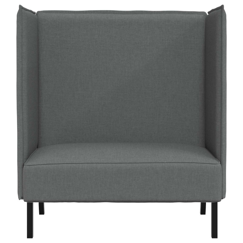 Sofa z wysokim oparciem 101cm ciemno szary tkanina