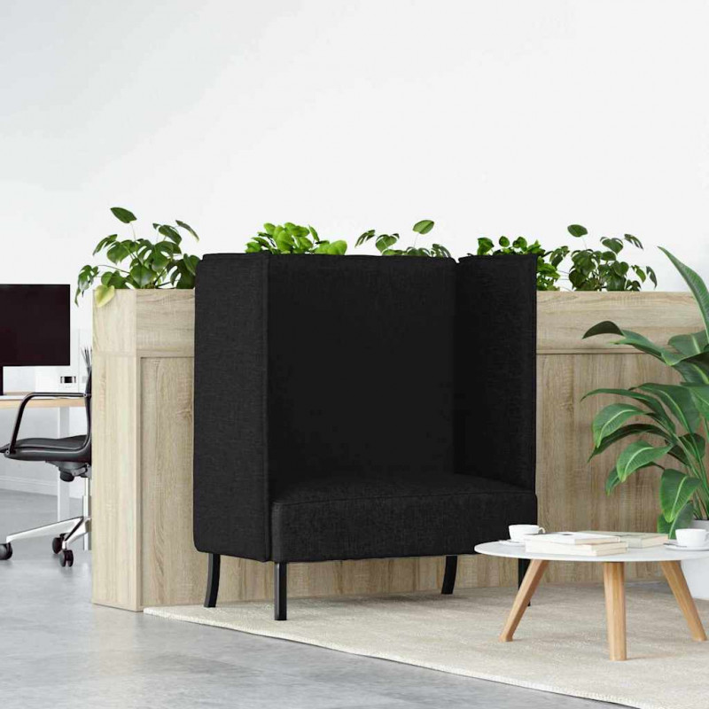 Sofa z wysokim oparciem 101cm Czarny tkanina
