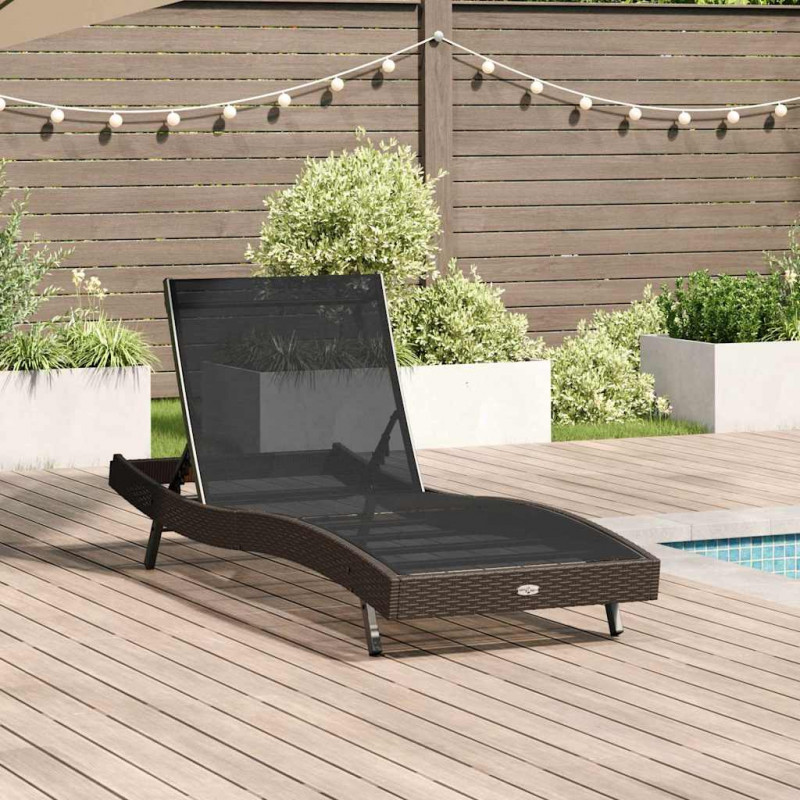 Leżak 197 x 70 x 82 cm polirattan