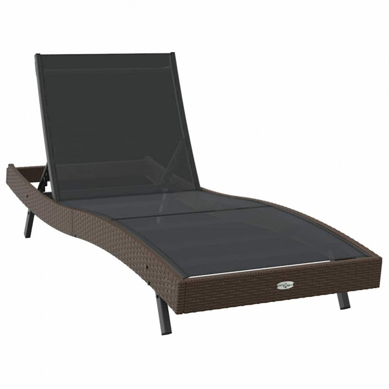 Leżak 197 x 70 x 82 cm polirattan