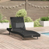 Leżak Czarny 197 x 70 x 82 cm polirattan