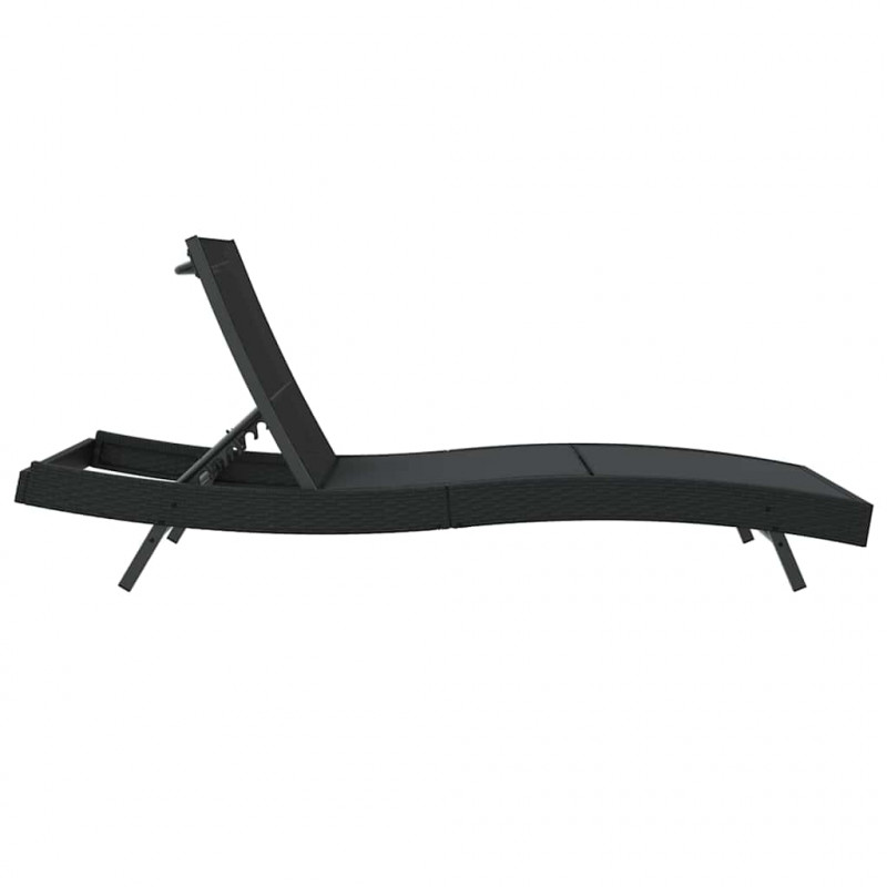 Leżak Czarny 197 x 70 x 82 cm polirattan