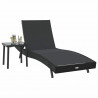Leżak 2 pcs Czarny polirattan