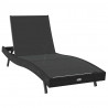 Leżak 2 pcs Czarny polirattan