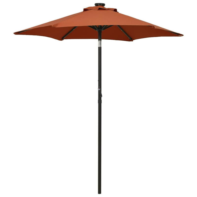 Parasol ogrodowy z LED, terakota, 200x211 cm, aluminium