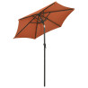 Parasol ogrodowy z LED, terakota, 200x211 cm, aluminium