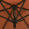 Parasol ogrodowy z LED, terakota, 200x211 cm, aluminium