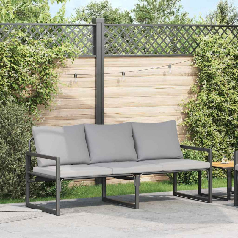 Meble ogrodowe Jasnoszary 180 x 72,5 x 71 cm Poliester