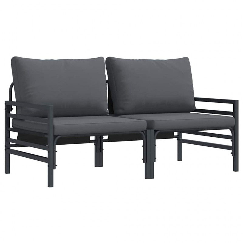 Meble Ogrodowe z poduszką 2 pcs Antracyt 80 x 80 x 71 cm Stal