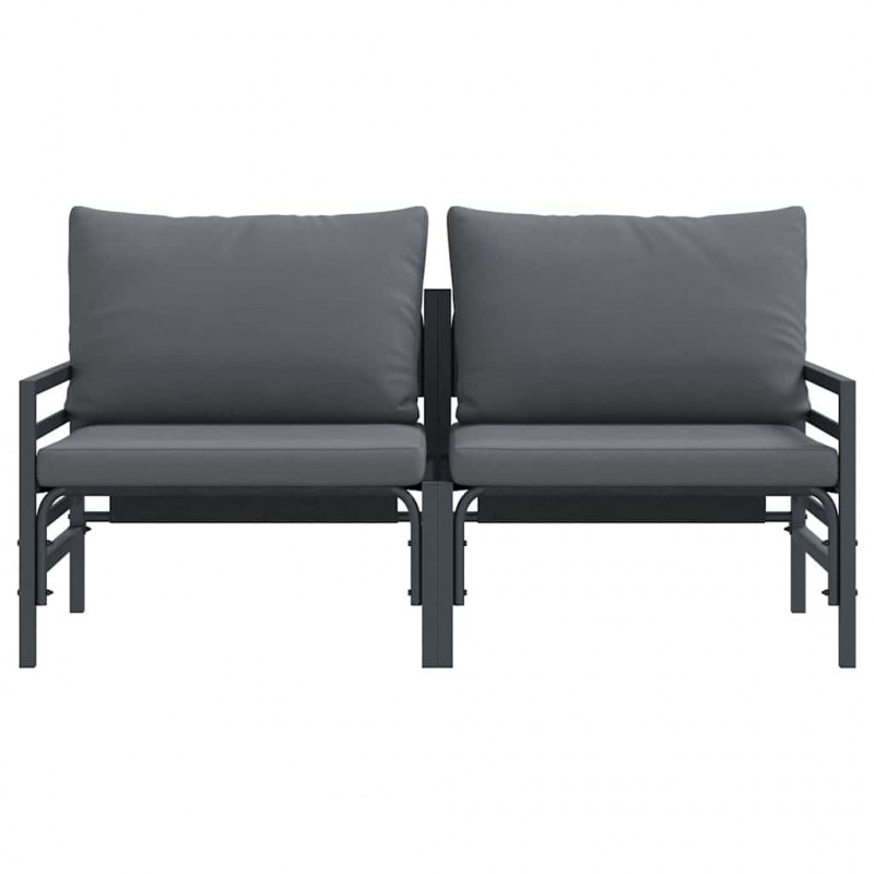 Meble Ogrodowe z poduszką 2 pcs Antracyt 80 x 80 x 71 cm Stal