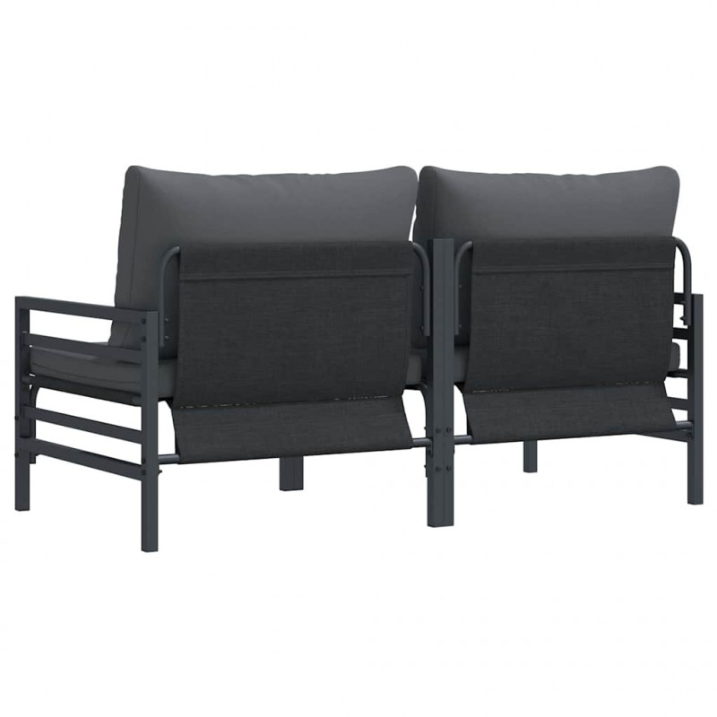 Meble Ogrodowe z poduszką 2 pcs Antracyt 80 x 80 x 71 cm Stal