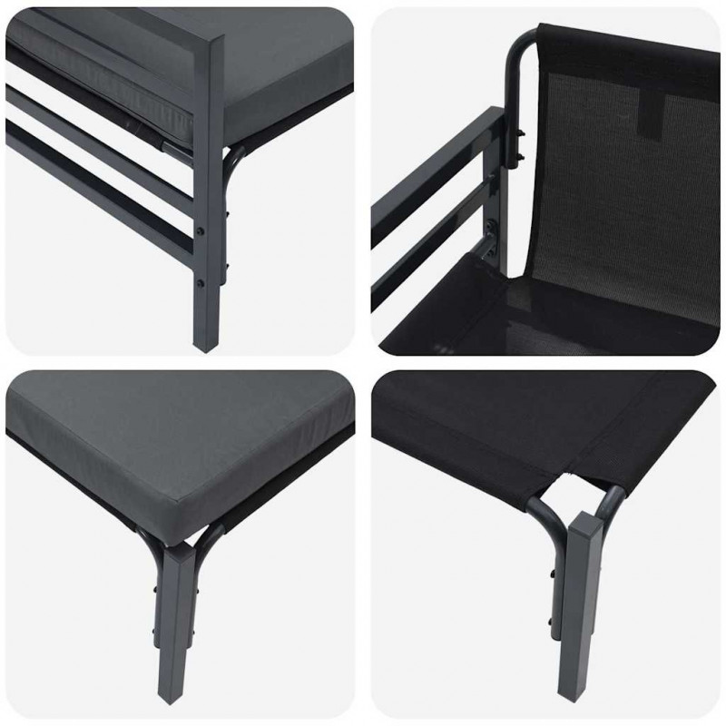 Meble Ogrodowe z poduszką 2 pcs Antracyt 80 x 80 x 71 cm Stal