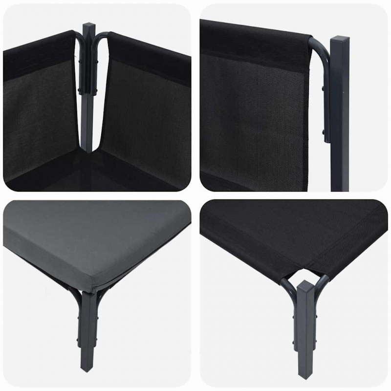 Meble Ogrodowe z poduszką Antracyt 80 x 80 x 71 cm Stal