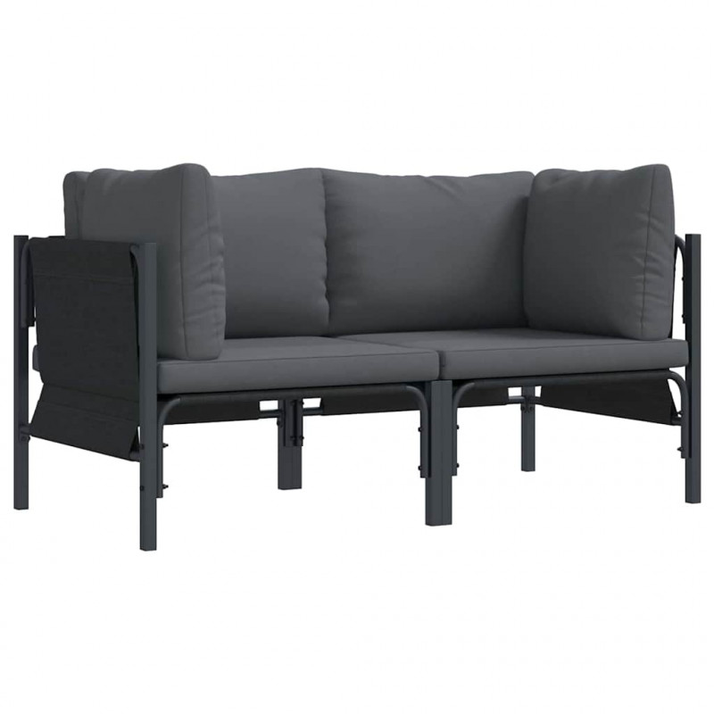 Meble Ogrodowe z poduszką 2 pcs Antracyt 80 x 80 x 71 cm Stal