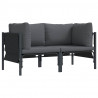 Meble Ogrodowe z poduszką 2 pcs Antracyt 80 x 80 x 71 cm Stal