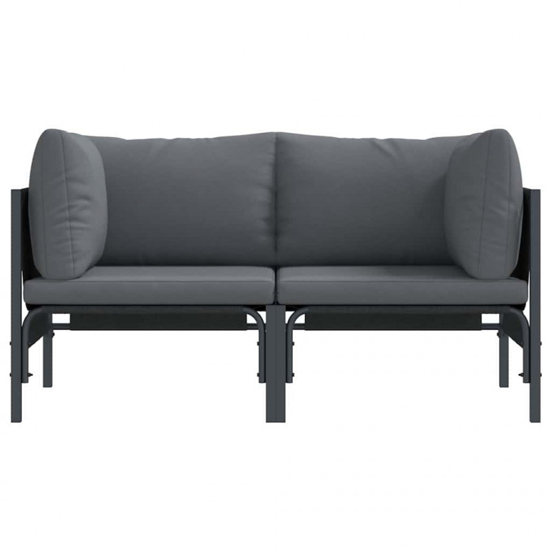 Meble Ogrodowe z poduszką 2 pcs Antracyt 80 x 80 x 71 cm Stal