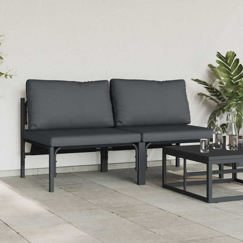 Meble Ogrodowe z poduszką 2 pcs Antracyt 80 x 80 x 71 cm Stal
