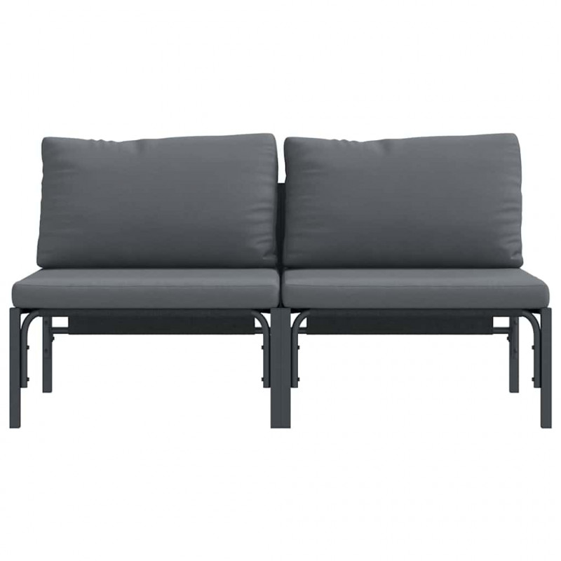 Meble Ogrodowe z poduszką 2 pcs Antracyt 80 x 80 x 71 cm Stal