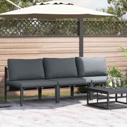 Meble Ogrodowe z poduszką 3 pcs Antracyt 80 x 80 x 71 cm Stal