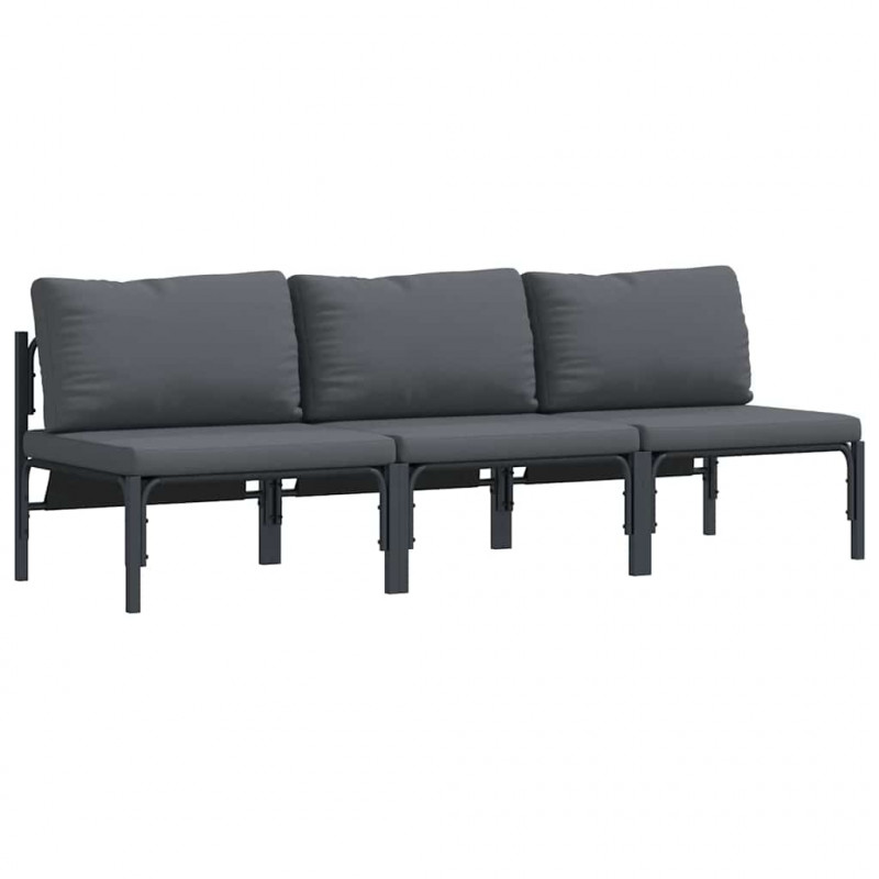 Meble Ogrodowe z poduszką 3 pcs Antracyt 80 x 80 x 71 cm Stal