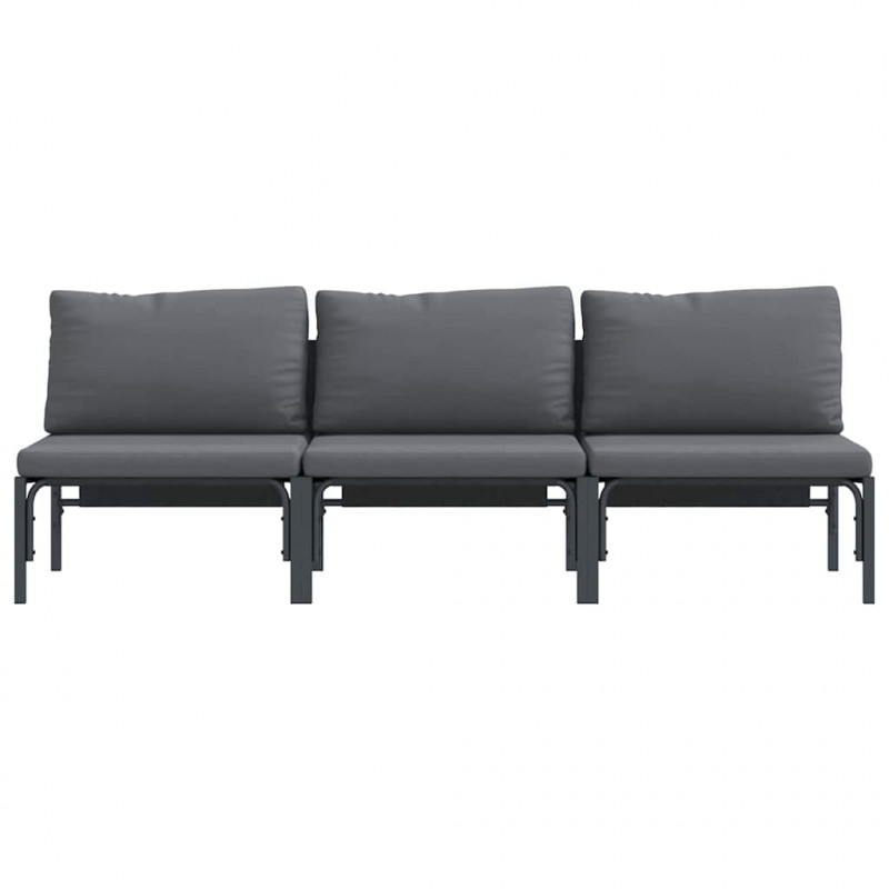 Meble Ogrodowe z poduszką 3 pcs Antracyt 80 x 80 x 71 cm Stal