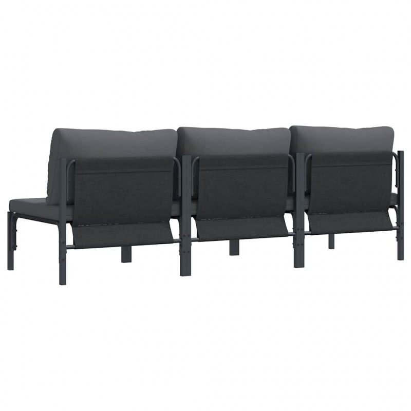 Meble Ogrodowe z poduszką 3 pcs Antracyt 80 x 80 x 71 cm Stal