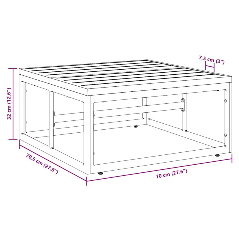 Meble Ogrodowe Antracyt 70 x 70,5 x 32 cm Stal