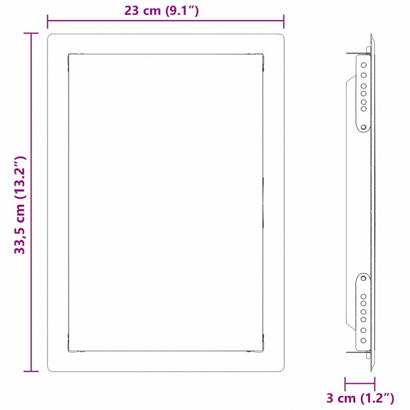 Panel dostępu Biały 63 x 33 x 3 cm Stal