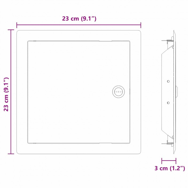 Panel dostępu 2 pcs Biały 23 x 23 x 3 cm Stal
